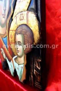 Παναγία Πορταίτισσα Χειροποίητη Ξυλόγλυπτη Αγιογραφία