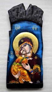 Παναγία Του Βλαντιμίρ Χειροποίητη Ξυλόγλυπτη Λιθογραφία