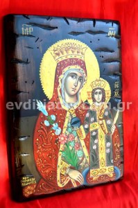 Παναγία των Ρόδων Χειροποίητη Αγιογραφία 