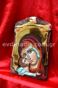 Παναγία Χειροποίητη Αγιογραφία Με Αληθινό Χρυσό 24 Καράτια