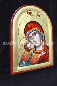 Παναγία Χειροποίητη Αγιογραφία Με Αληθινό Χρυσό 24 Καράτια
