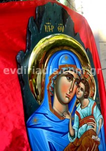 Παναγία Χειροποίητη Αγιογραφία με Αληθινό Χρυσό 24Κ Στιλβωτό
