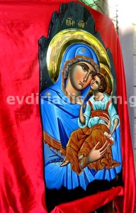 Παναγία Χειροποίητη Αγιογραφία με Αληθινό Χρυσό 24Κ Στιλβωτό