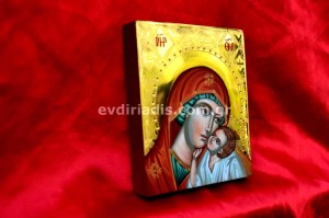 Παναγία Χειροποίητη Αγιογραφία με Αληθινό Χρυσό 24Κ Στιλβωτό