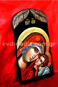 Παναγία Χειροποίητη Ξυλόγλυπτη Αγιογραφία