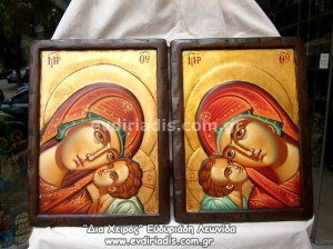 Παναγία Χειροποίητη Ξυλόγλυπτη Αγιογραφία 