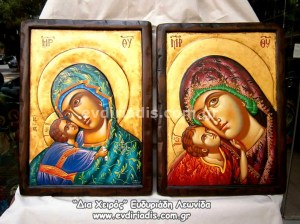Παναγία Χειροποίητη Ξυλόγλυπτη Αγιογραφία