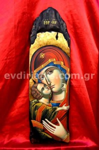 Παναγία Χειροποίητη Ξυλόγλυπτη Αγιογραφία