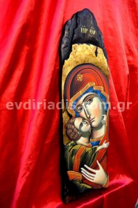 Παναγία Χειροποίητη Ξυλόγλυπτη Αγιογραφία