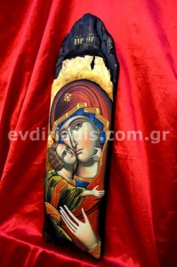 Παναγία Χειροποίητη Ξυλόγλυπτη Αγιογραφία