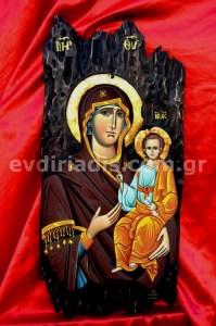 Παναγία Χειροποίητη Ξυλόγλυπτη Αγιογραφία