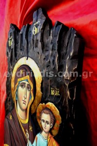 Παναγία Χειροποίητη Ξυλόγλυπτη Αγιογραφία
