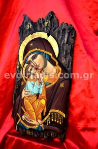 Παναγία Χειροποίητη Ξυλόγλυπτη Αγιογραφία