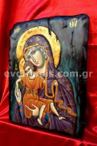Παναγία Χειροποίητη Ξυλόγλυπτη Αγιογραφία 