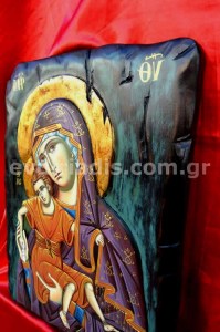 Παναγία Χειροποίητη Ξυλόγλυπτη Αγιογραφία 