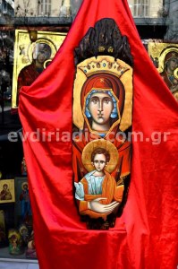 Παναγία Χειροποίητη Ξυλόγλυπτη Αγιογραφία