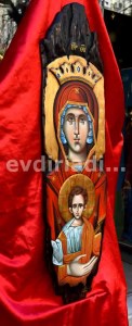 Παναγία Χειροποίητη Ξυλόγλυπτη Αγιογραφία