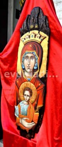 Παναγία Χειροποίητη Ξυλόγλυπτη Αγιογραφία