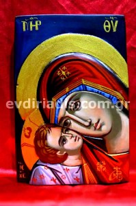 Παναγία Χειροποίητη Ξυλόγλυπτη Αγιογραφία