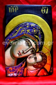 Παναγία Χειροποίητη Ξυλόγλυπτη Αγιογραφία