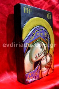 Παναγία Χειροποίητη Ξυλόγλυπτη Αγιογραφία