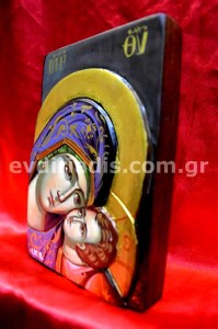 Παναγία Χειροποίητη Ξυλόγλυπτη Αγιογραφία