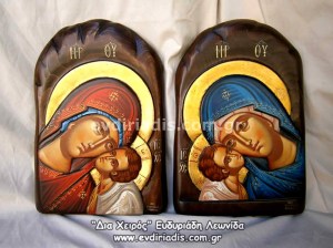 Παναγία Χειροποίητη Ξυλόγλυπτη Αγιογραφία