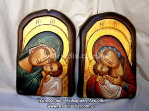 Παναγία Χειροποίητη Ξυλόγλυπτη Αγιογραφία 
