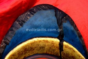 Παναγία Χειροποίητη Ξυλόγλυπτη Αγιογραφία Σε Οβάλ Ξύλο