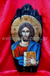 Παντοκράτωρ Χειροποίητη Ξυλόγλυπτη Αγιογραφία