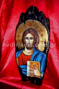 Παντοκράτωρ Χειροποίητη Ξυλόγλυπτη Αγιογραφία